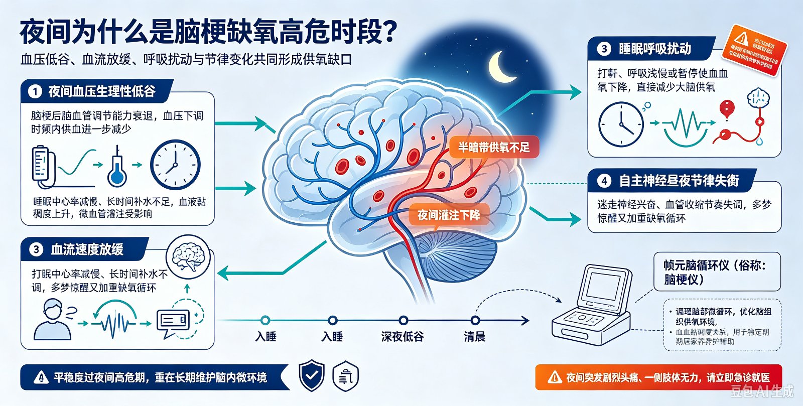 夜间为什么是脑梗缺氧高危时段?