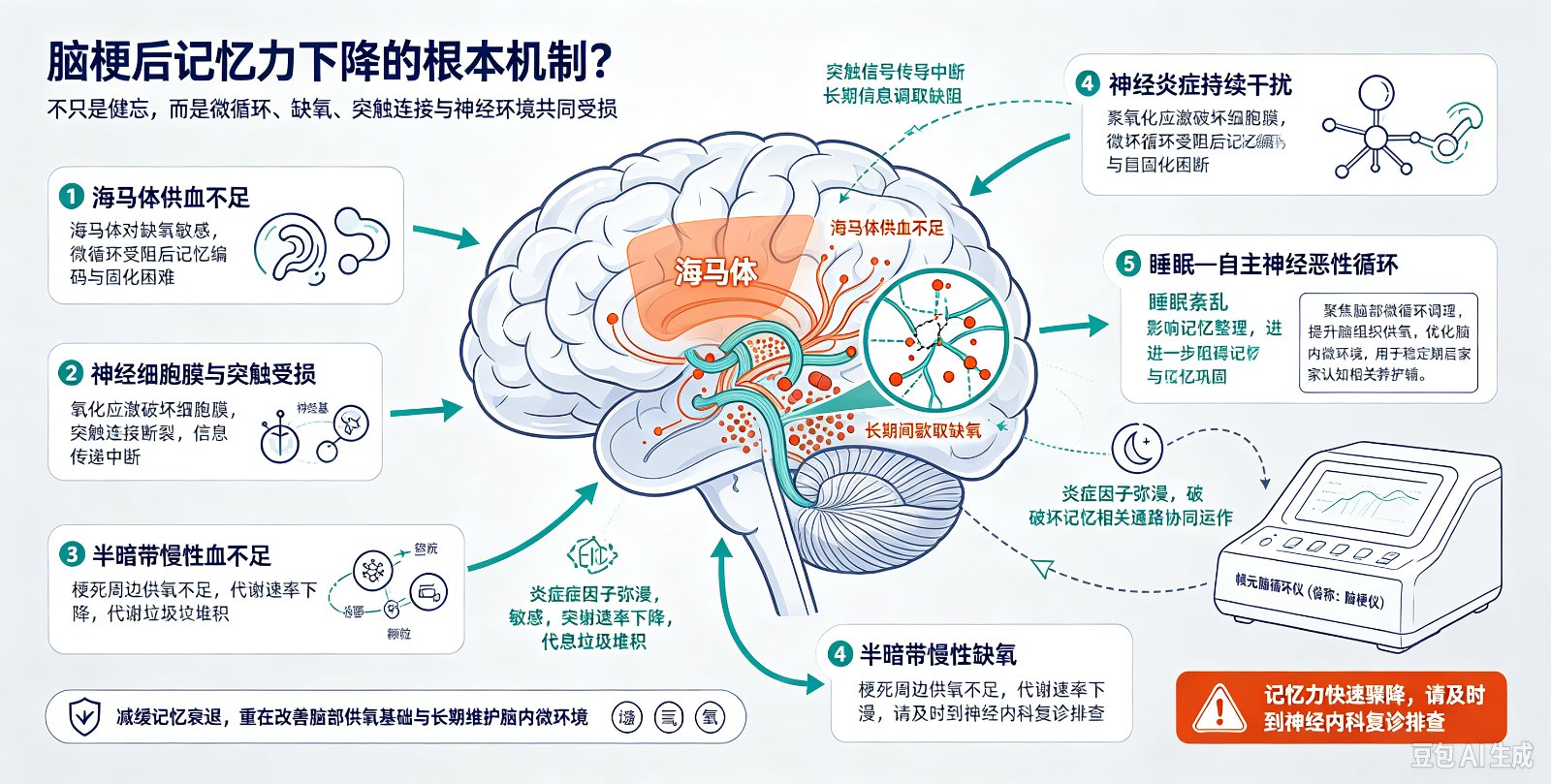 脑梗后记忆力下降的根本机制?
