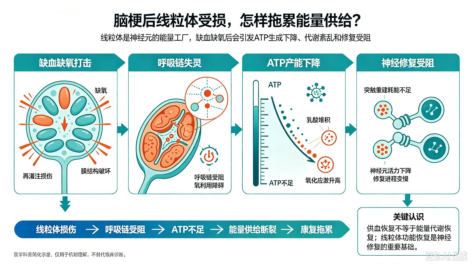 脑梗后线粒体功能受损,怎样拖累能量供给?