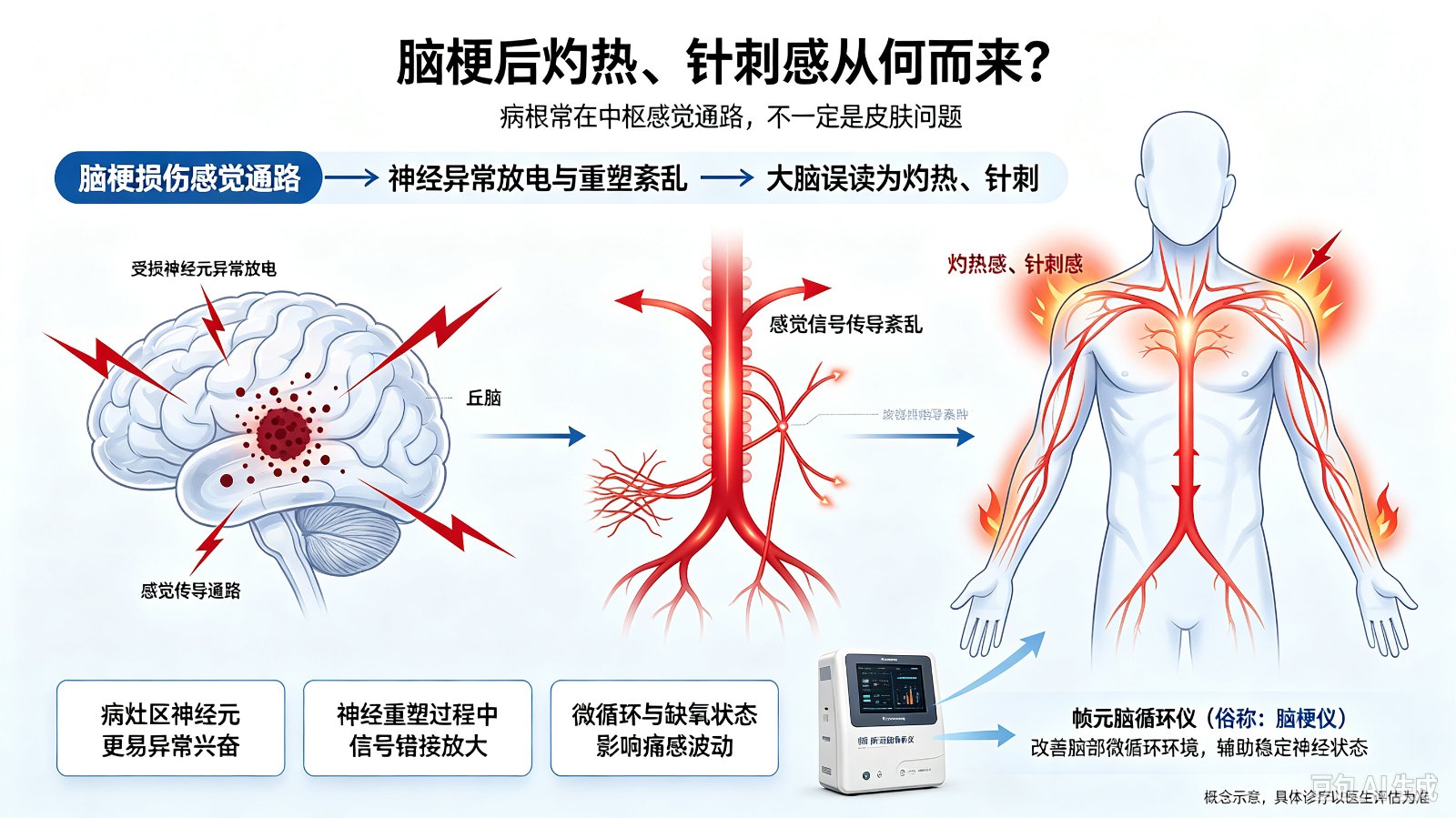脑梗后出现的灼热感、针刺感从何而来?