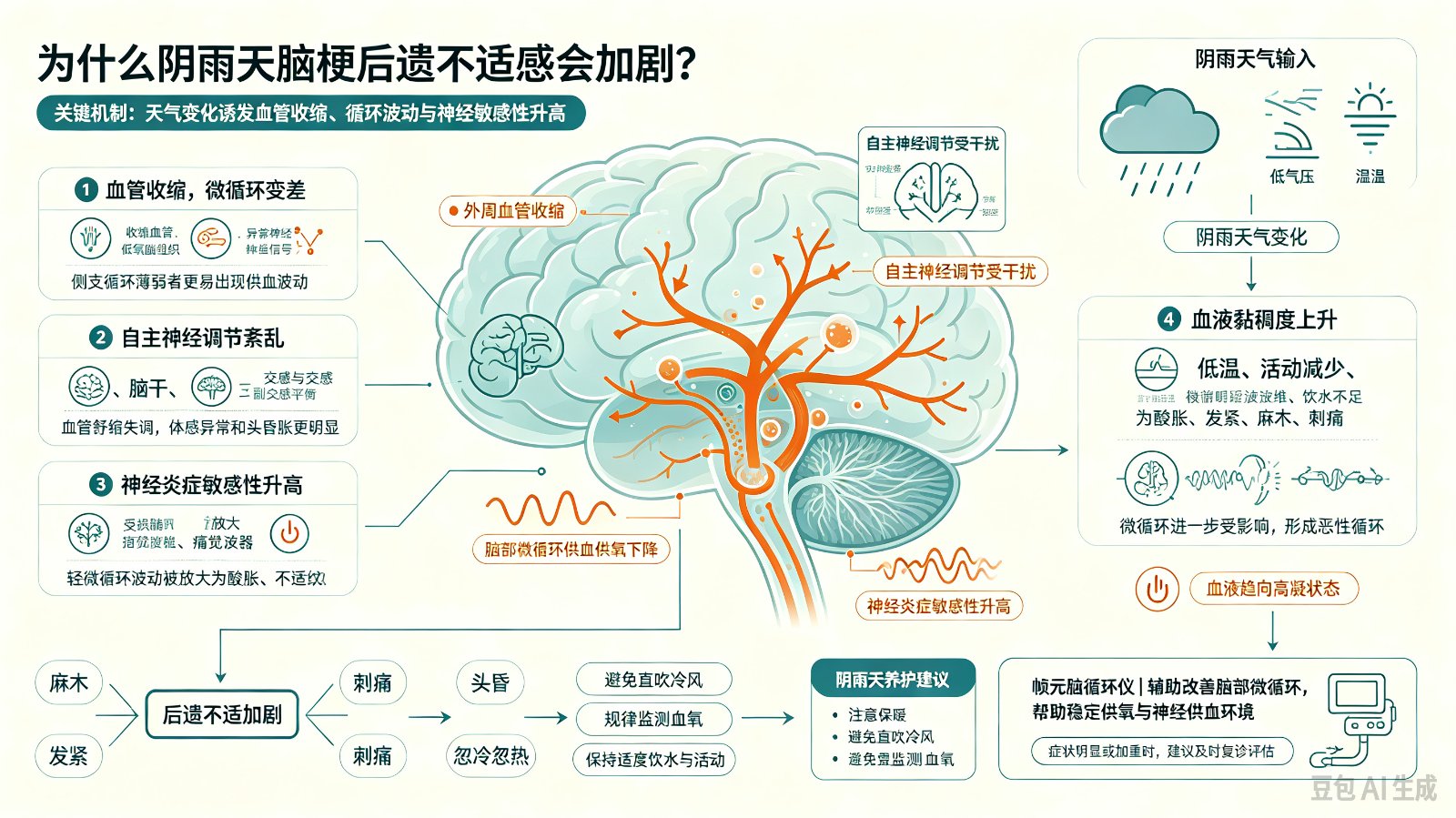 为什么阴雨天气,脑梗后遗不适感普遍加剧?