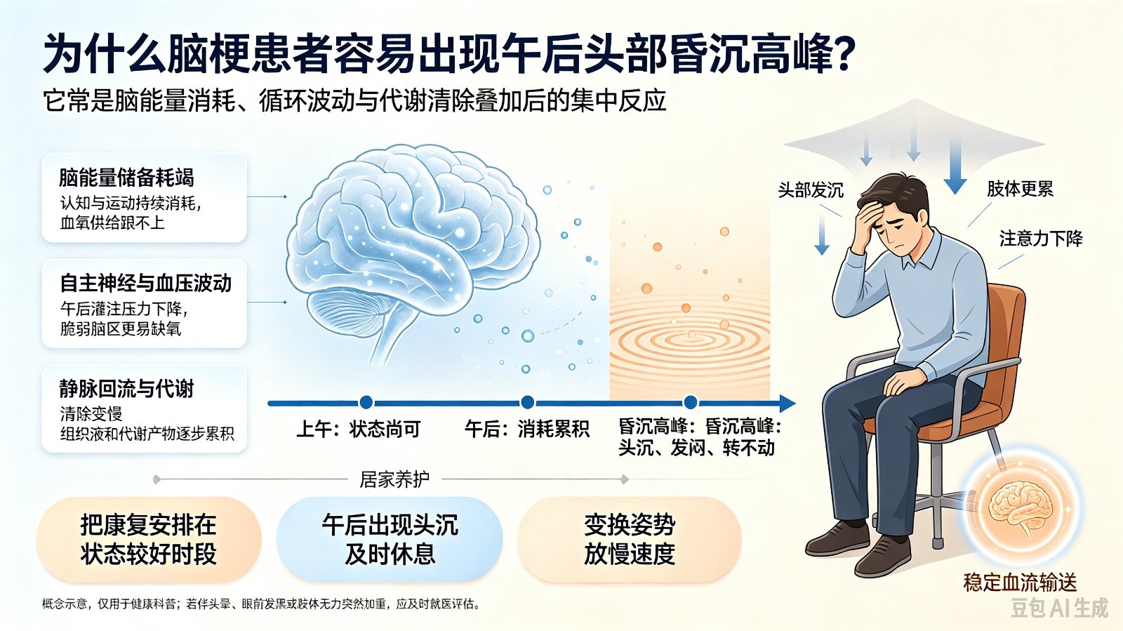 为什么脑梗患者容易出现午后头部昏沉高峰?